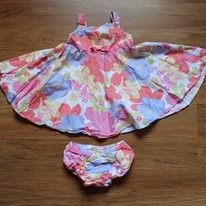 CHEROKEE 24M Fit n Flare Cotton Sun Dress &panties